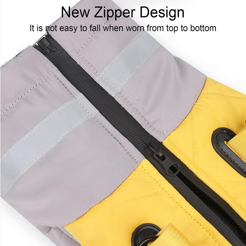Warm Winter Jacket For Large Dog With Reflective Strips For Safer Night Travel.