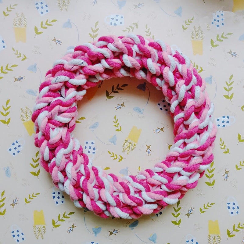Bite-Resistant, Cotton Chew Toy Rope Ring.