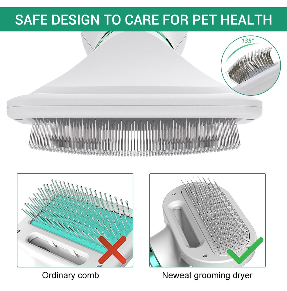 Portable 2-In-1 Pet Grooming Hair Dryer With Comb And Brush.