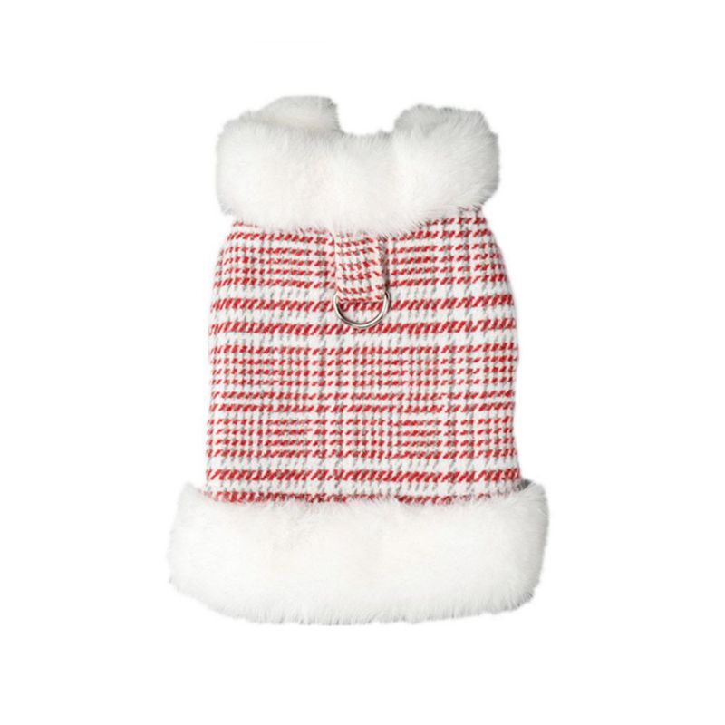 Cat, Dog Winter Down Coat With Fur Collar.