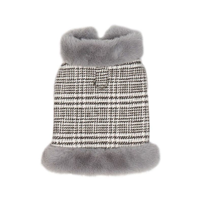 Cat, Dog Winter Down Coat With Fur Collar.
