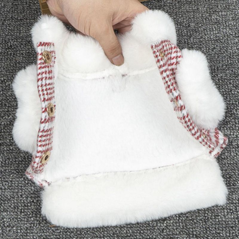 Cat, Dog Winter Down Coat With Fur Collar.